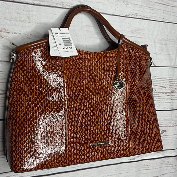 NWT Brahmin Elaine Satchel Bag in Nutmeg Janeway! - Picture 2 of 12
